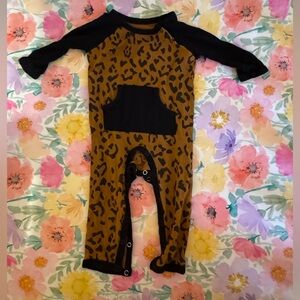 Kyte BABY Leopard Print One Piece - Black and Brown